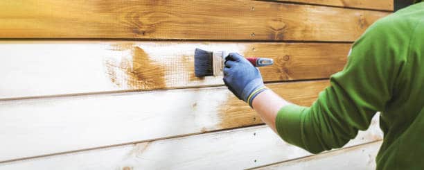 stain or paint on wood siding